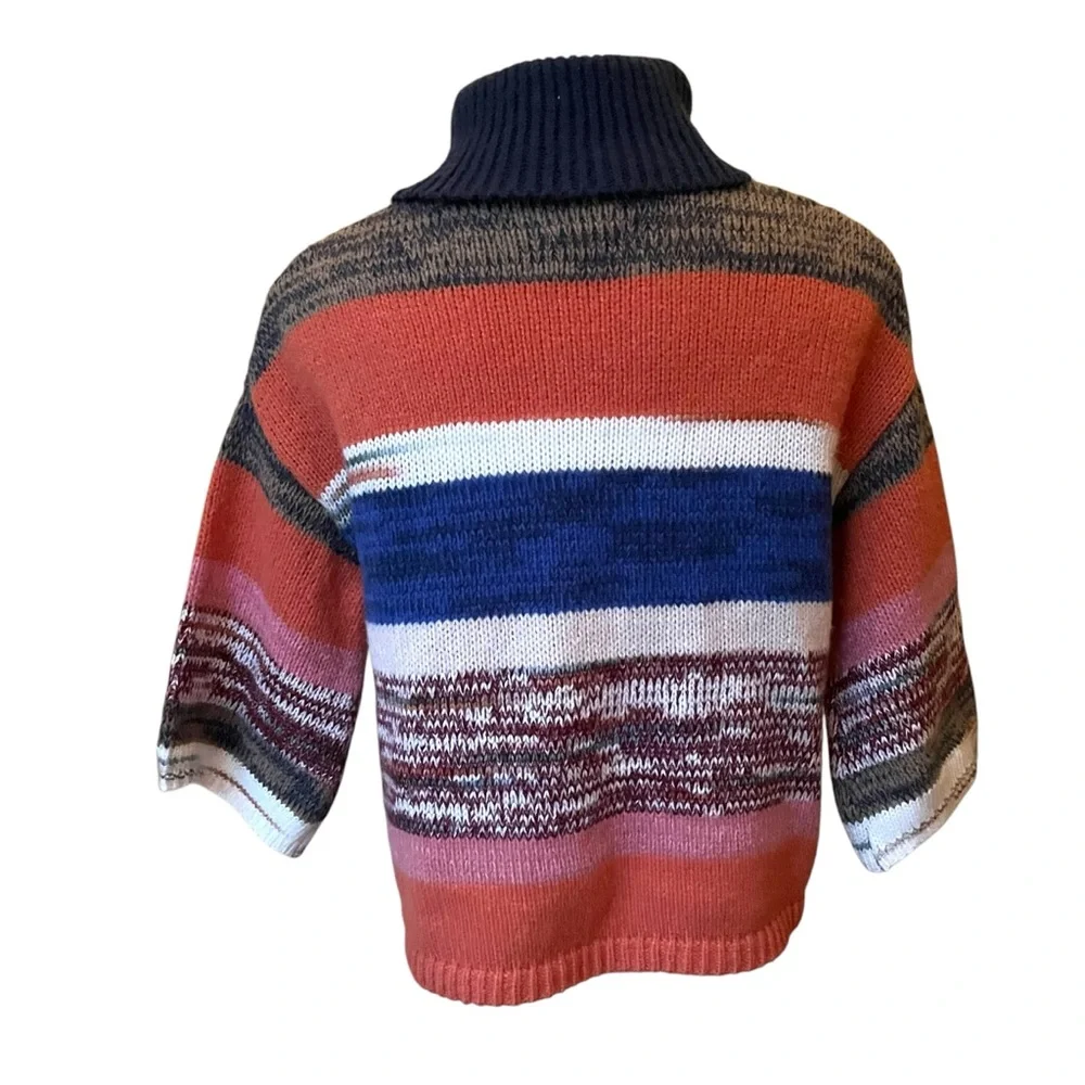 NWT, Knox Rose Cozy Colorful Striped Knit Turtleneck Sweater, Sz XS - Picture 5 of 16